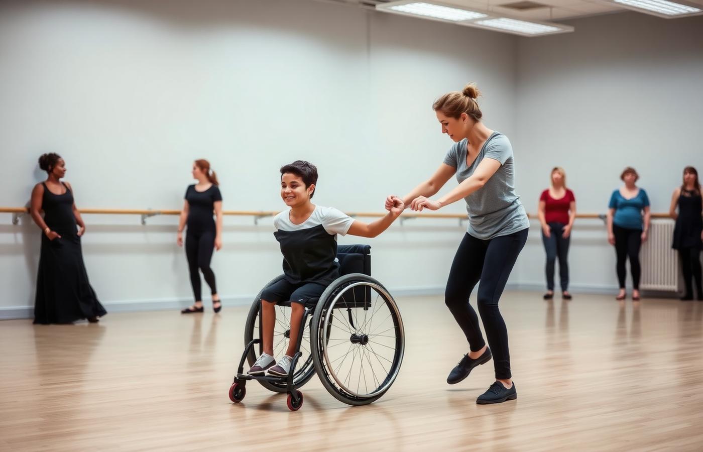 Cours de danse adaptée à Paris : atelier inclusif avec une personne en fauteuil roulant